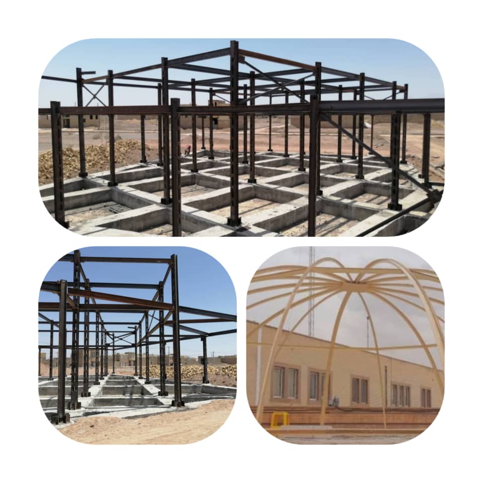 ساخت و نصب اسکلت فلزی سقف شیروانی شاسی کشی نما در یزد