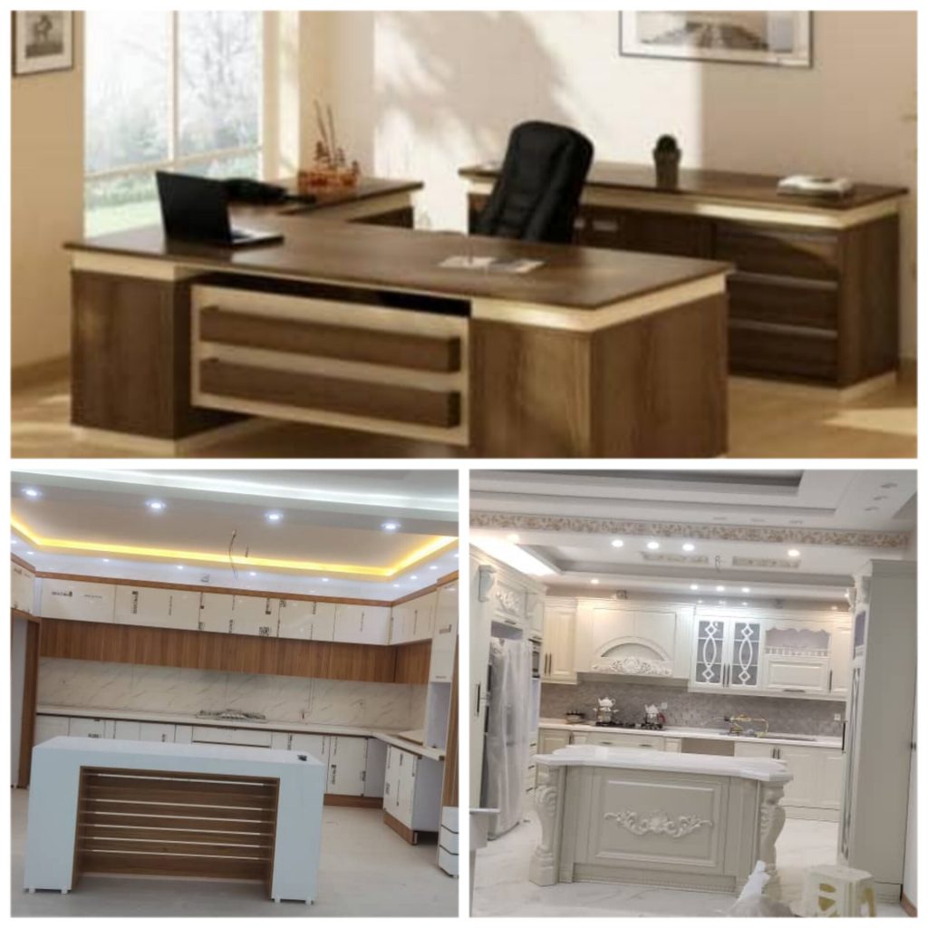 صنایع چوپ آنتیک – طراحی مونتاژ و نصب کابینت و کمد دیواری | میزهای اداری مدیریتی و کارمندی در کرمانشاه