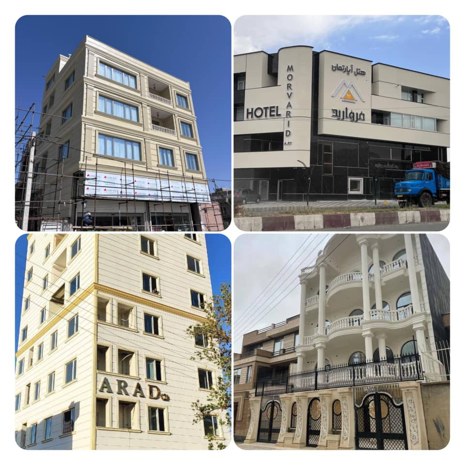 طراحی و تولید تولیدی نمای فوق سبک فوم پلی استایرن باروکش بتن پلیمری در سنندج